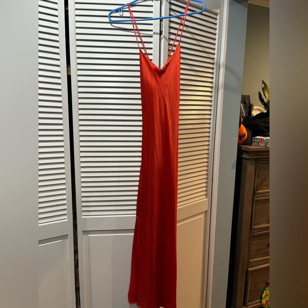 Red satin slip, new with tags never worn